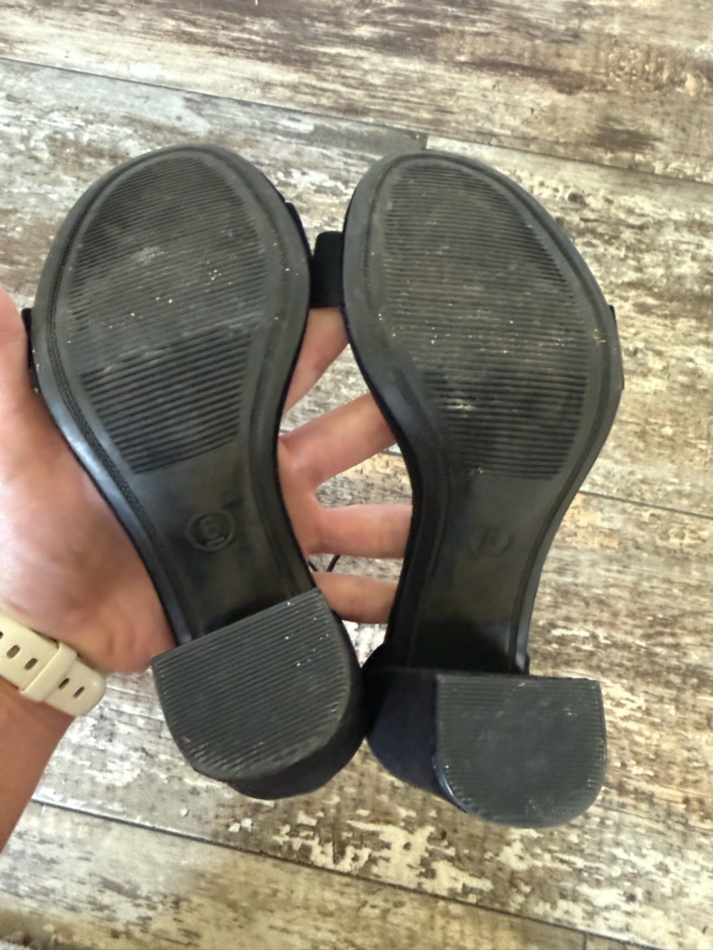 2 for $20 sale: A new day black faux suede strappy block heel sandals - 6 - Picture 7 of 7